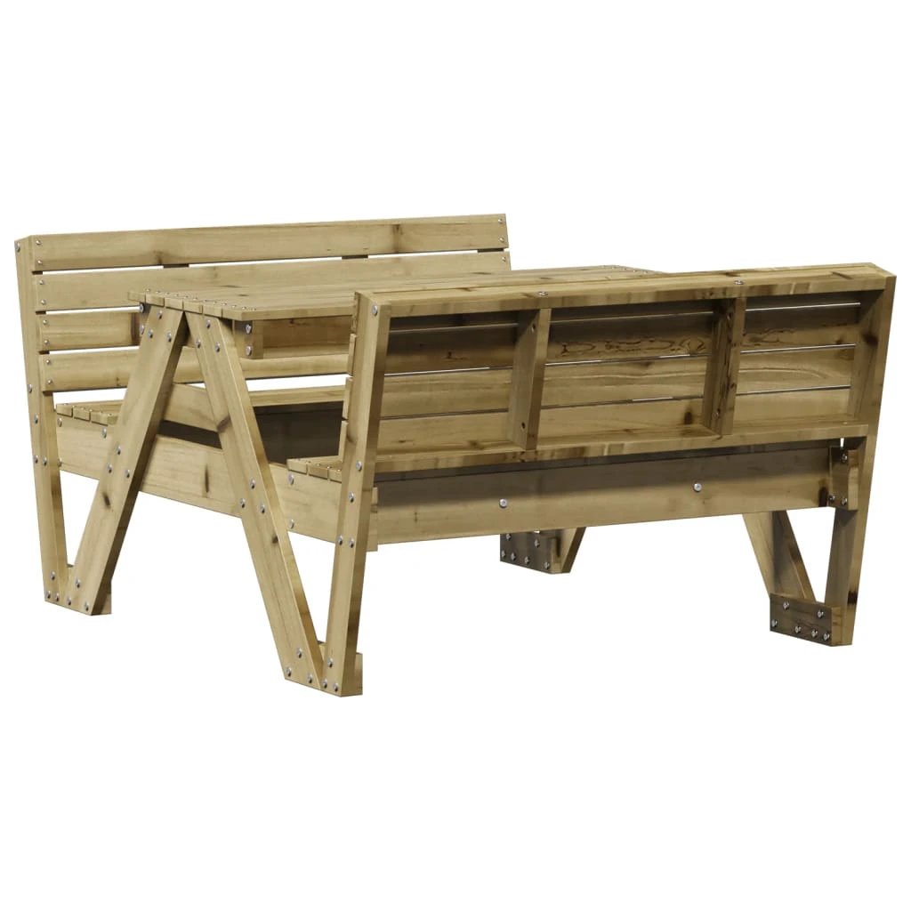 vidaXL Picnic Table for Kids Wax Brown 88x122x58 cm Solid Wood Pine by vidaXL