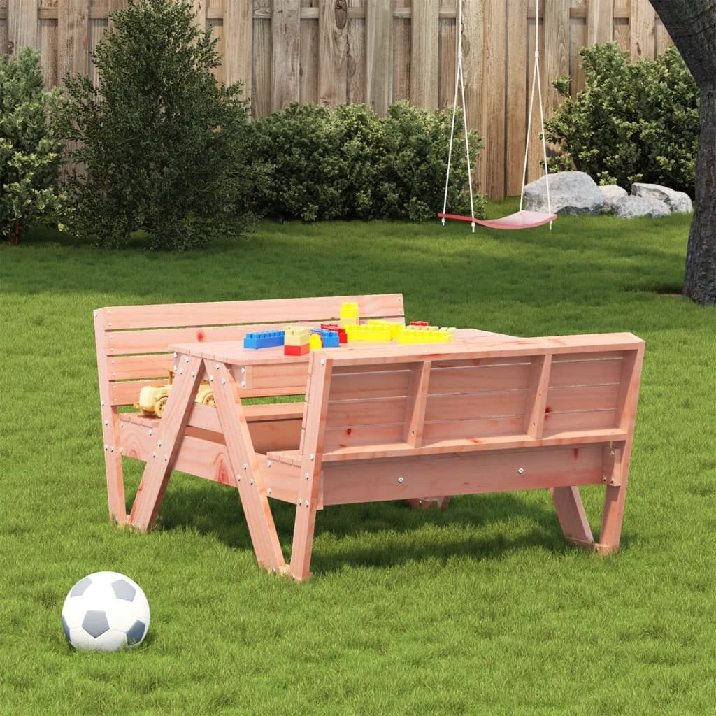 vidaXL Picnic Table for Kids Wax Brown 88x122x58 cm Solid Wood Pine by vidaXL