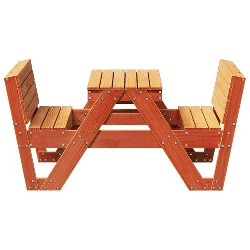 vidaXL Picnic Table for Kids Wax Brown 88x122x58 cm Solid Wood Pine - Picnic Tables