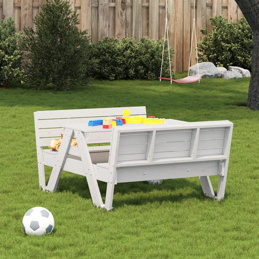 vidaXL Picnic Table for Kids Wax Brown 88x122x58 cm Solid Wood Pine by vidaXL