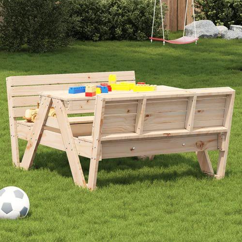 vidaXL Picnic Table for Kids Wax Brown 88x122x58 cm Solid Wood Pine - Picnic Tables