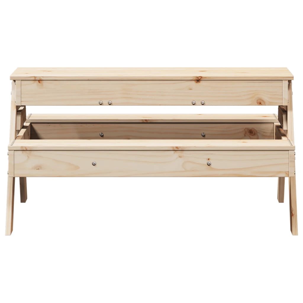 vidaXL Picnic Table with Sandpit for Kids Wax Brown Solid Wood Pine by vidaXL