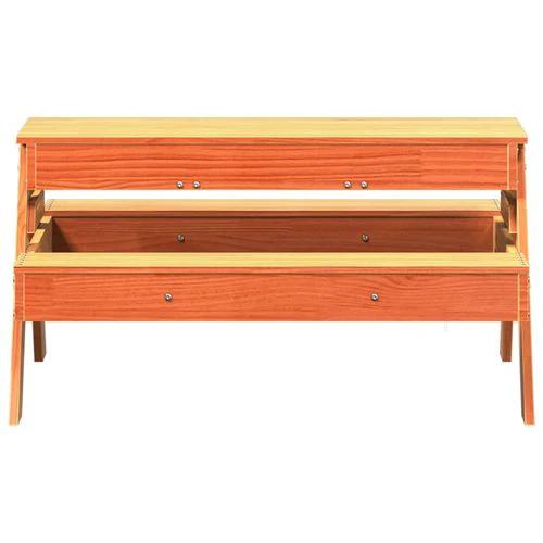 vidaXL Picnic Table with Sandpit for Kids Wax Brown Solid Wood Pine - Picnic Tables
