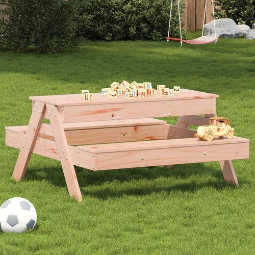 vidaXL Picnic Table with Sandpit for Kids Wax Brown Solid Wood Pine - Picnic Tables