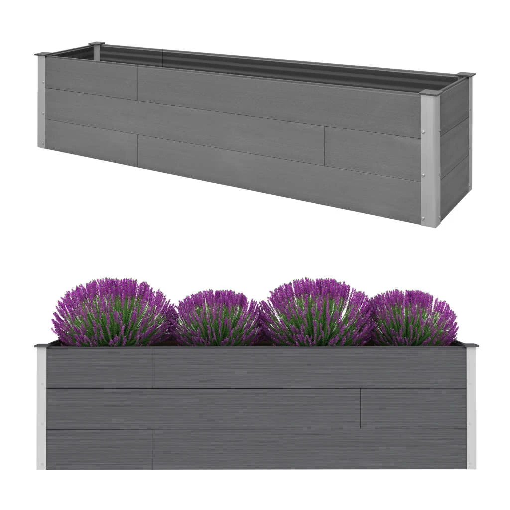 vidaXL vidaXL Garden Raised Bed 250x50x54 cm WPC Grey - Uncategorized Raised Beds
