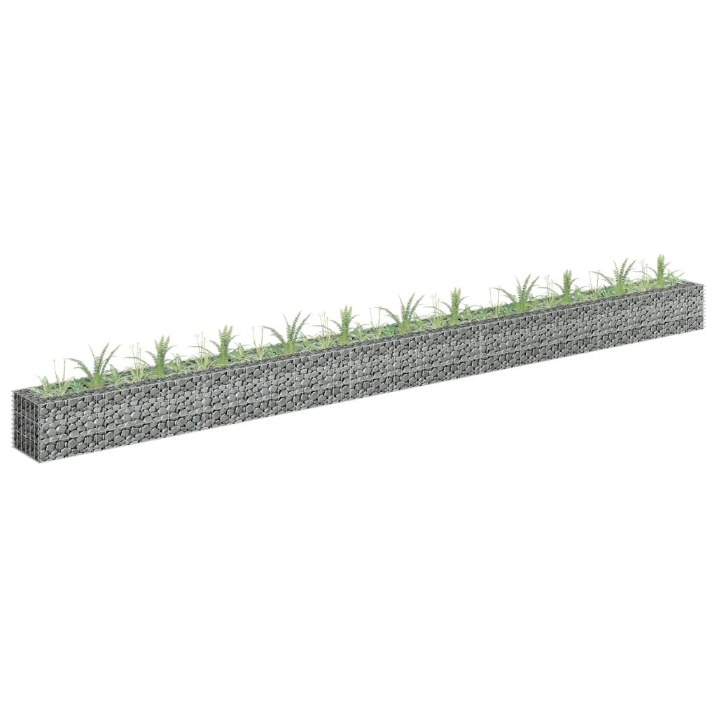 vidaXL Gabion Raised Bed Galvanised Steel 90x30x10 cm by vidaXL