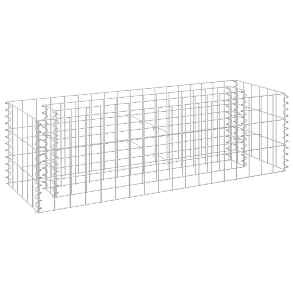 vidaXL Gabion Raised Bed Galvanised Steel 90x30x10 cm by vidaXL
