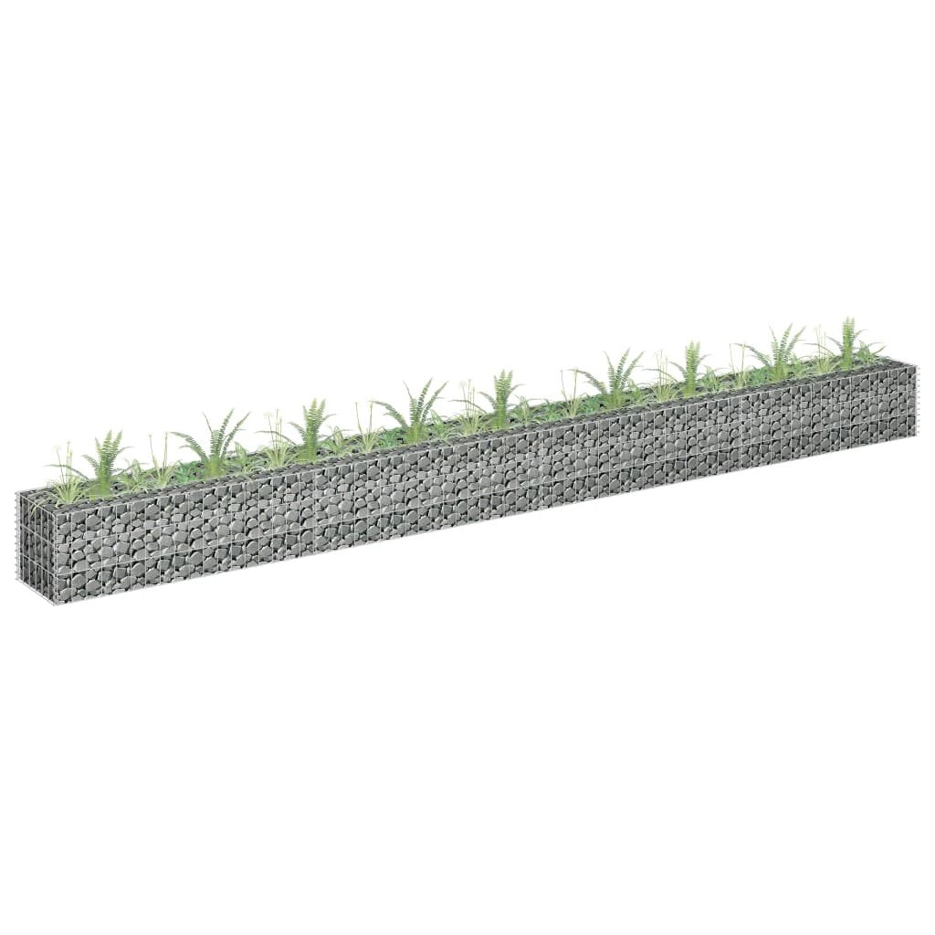 vidaXL Gabion Raised Bed Galvanised Steel 90x30x10 cm by vidaXL