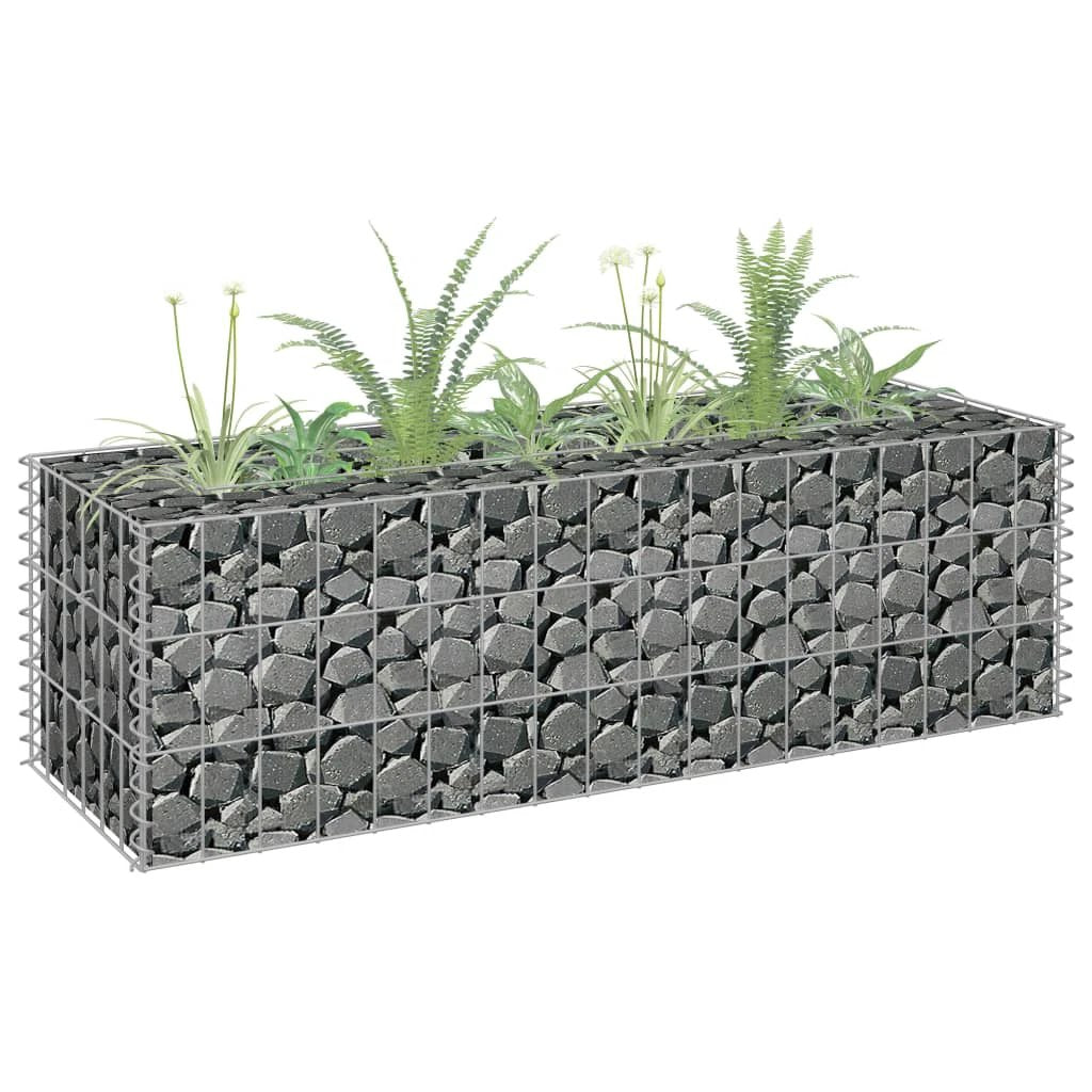 vidaXL Gabion Raised Bed Galvanised Steel 90x30x10 cm by vidaXL