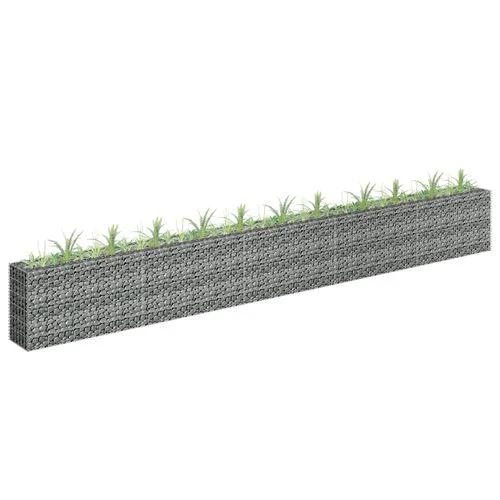 vidaXL vidaXL Gabion Raised Bed Galvanised Steel 90x30x10 cm - Raised Beds