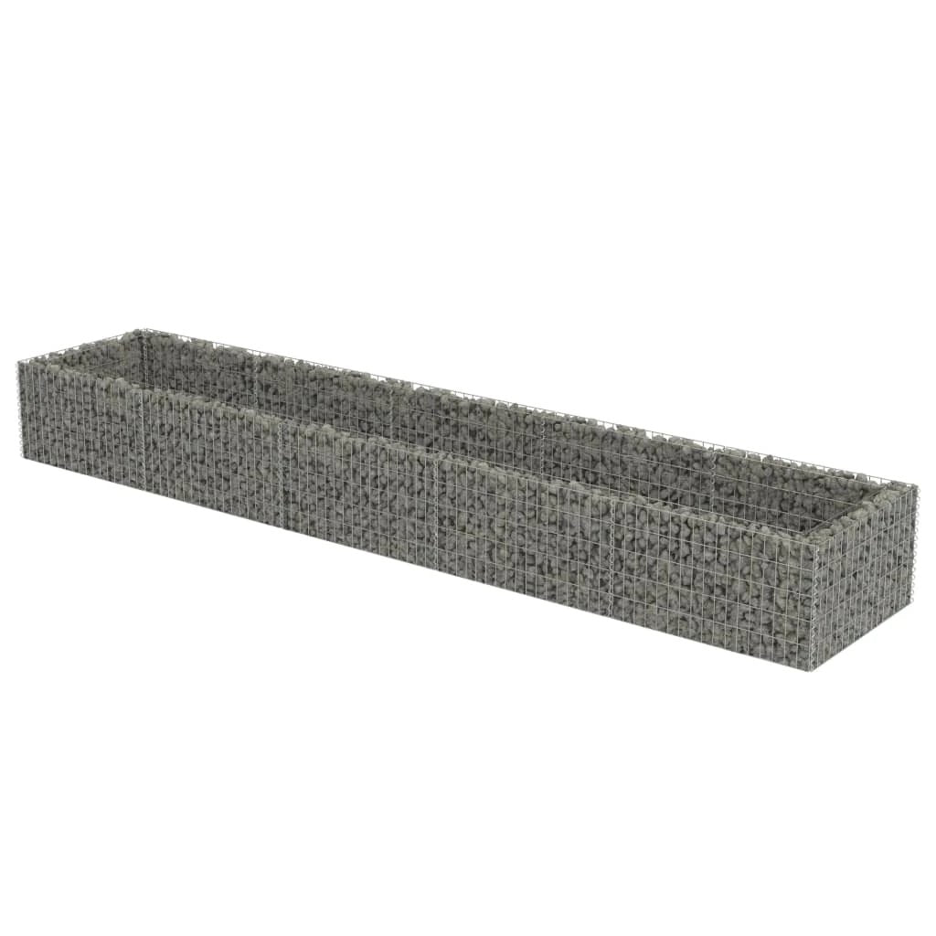 vidaXL Gabion Raised Bed Galvanised Steel 450x90x100 cm by vidaXL