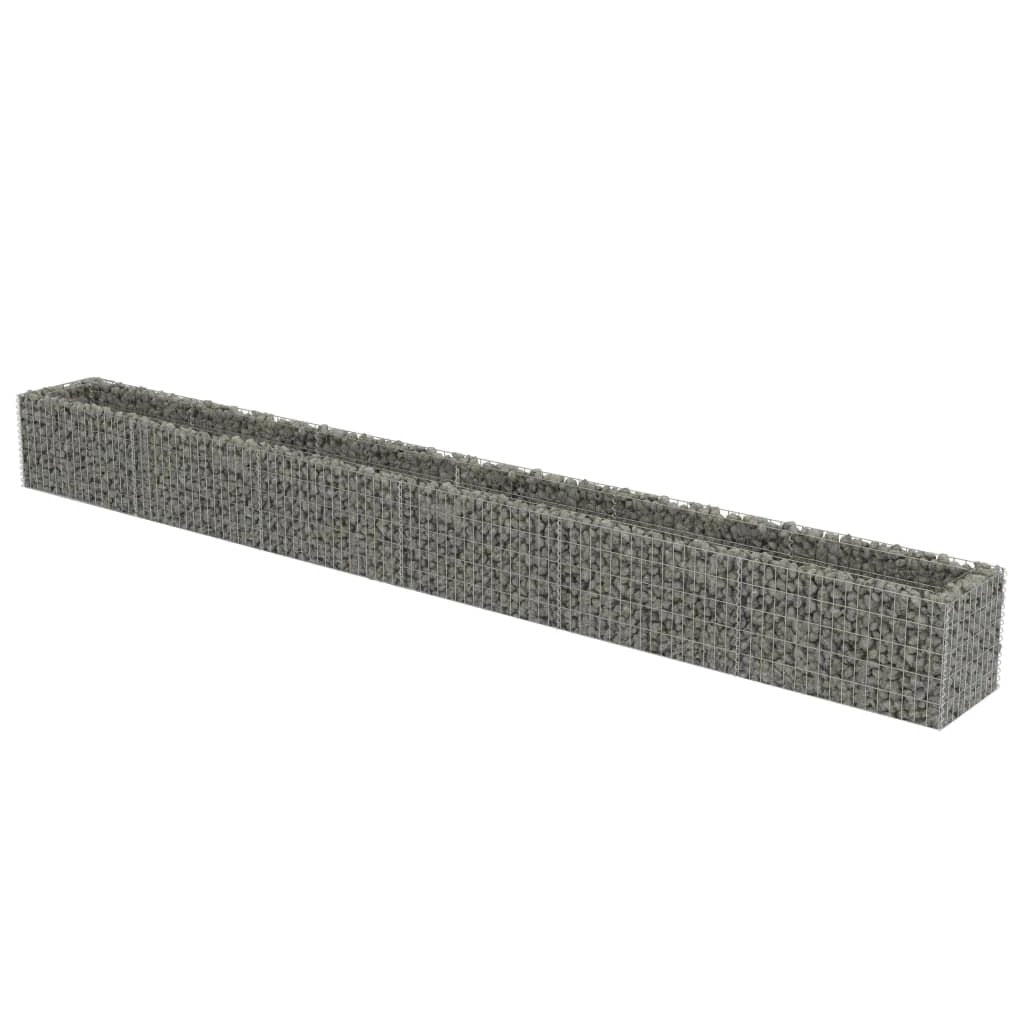 vidaXL vidaXL Gabion Raised Bed Galvanised Steel 450x90x100 cm - Raised Beds