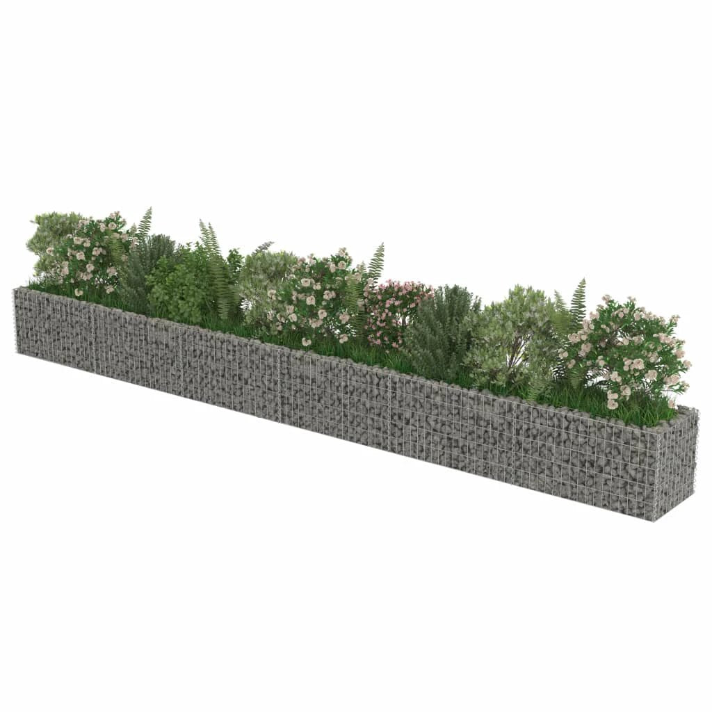 vidaXL vidaXL Gabion Raised Bed Galvanised Steel 450x90x100 cm - Raised Beds