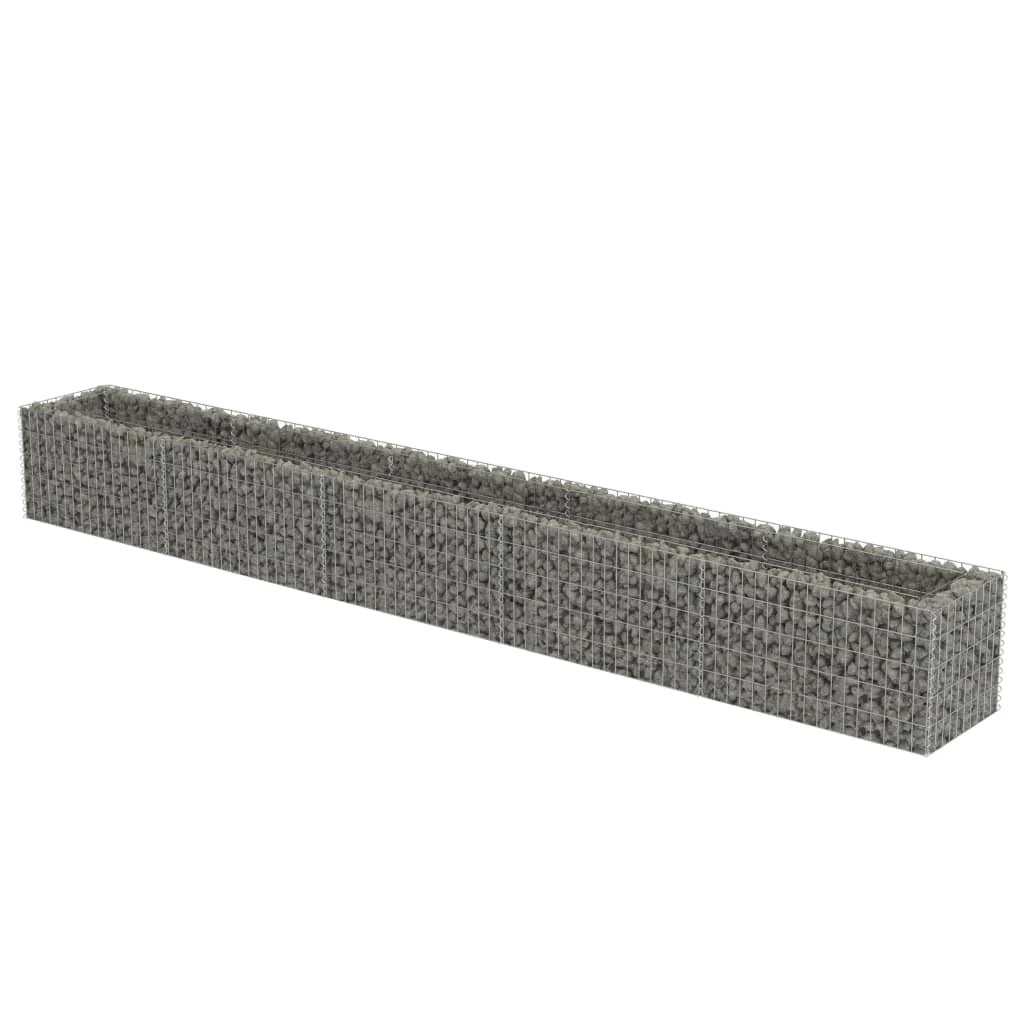 vidaXL Gabion Raised Bed Galvanised Steel 450x90x100 cm by vidaXL