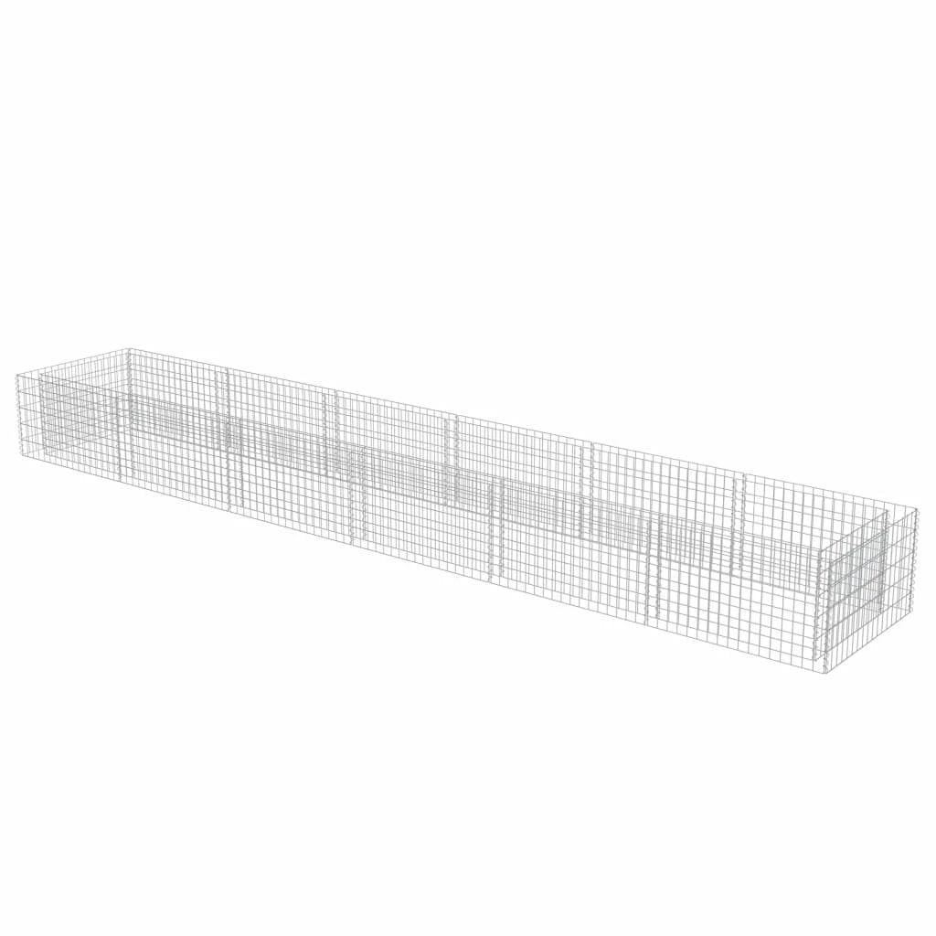 vidaXL vidaXL Gabion Raised Bed Galvanised Steel 450x90x100 cm - Raised Beds