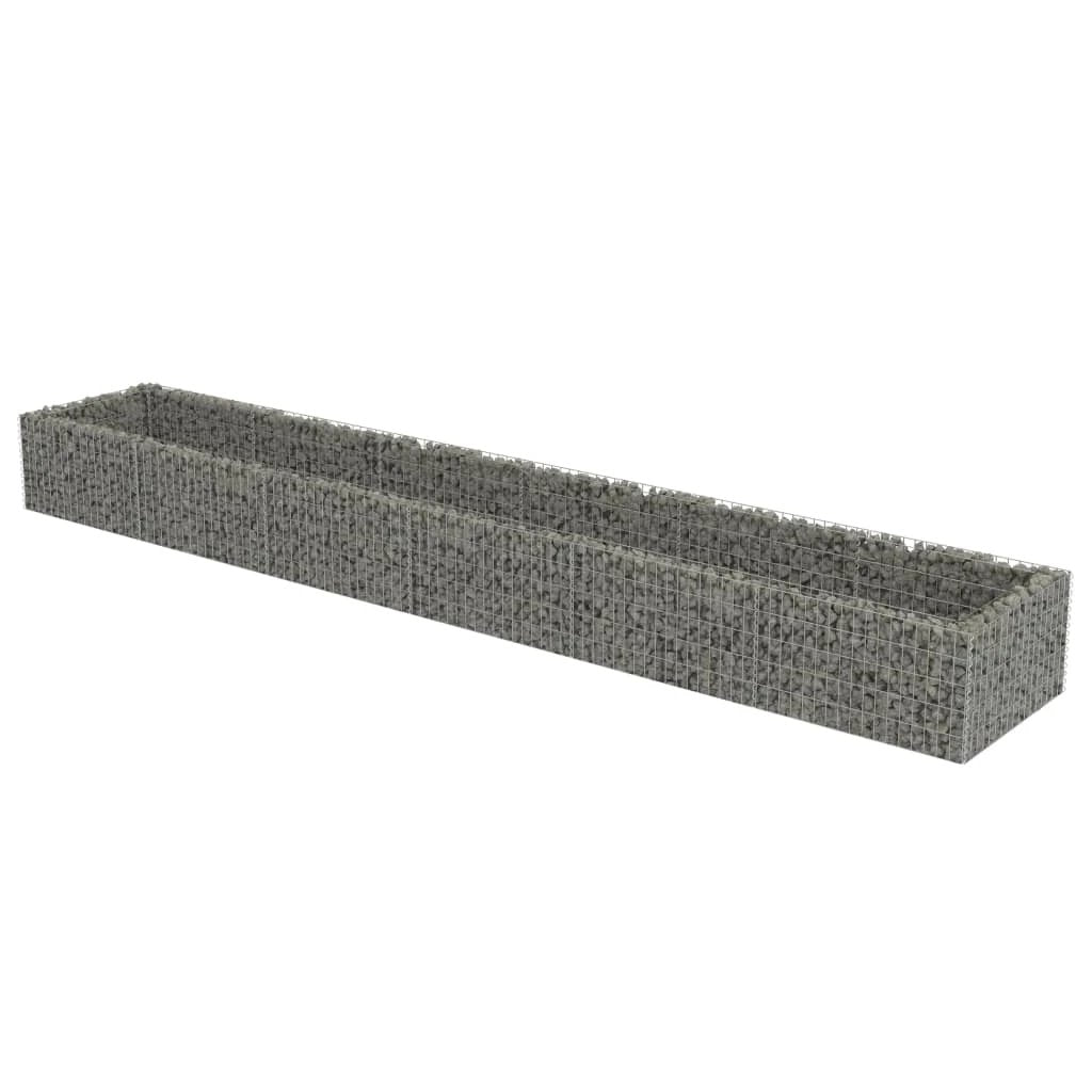 vidaXL vidaXL Gabion Raised Bed Galvanised Steel 450x90x100 cm - Raised Beds