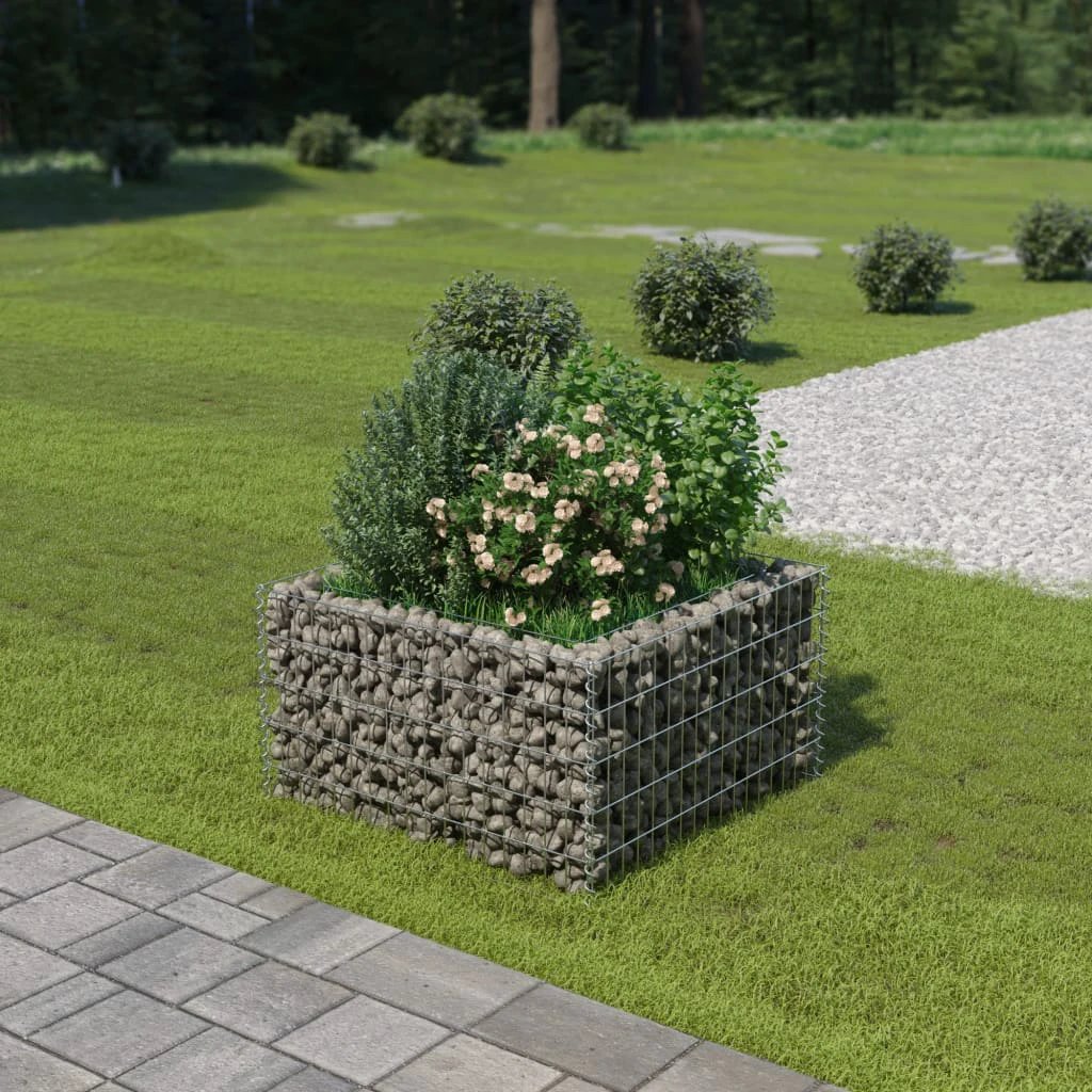vidaXL Gabion Raised Bed Galvanised Steel 450x90x100 cm by vidaXL
