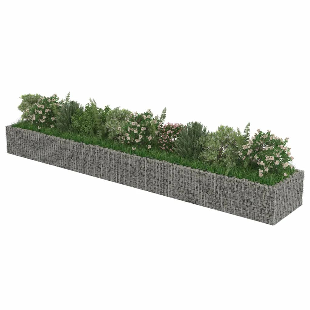 vidaXL vidaXL Gabion Raised Bed Galvanised Steel 450x90x100 cm - Raised Beds