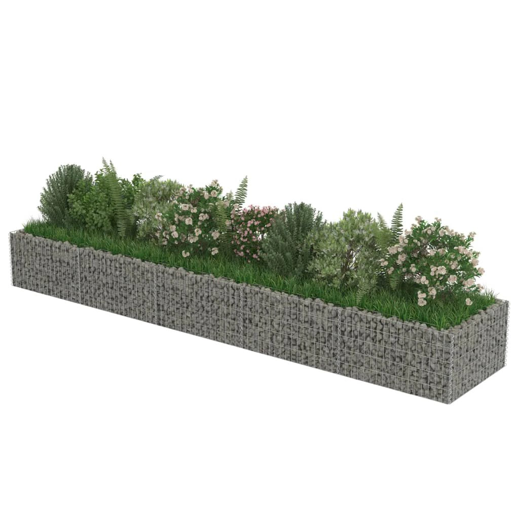 vidaXL Gabion Raised Bed Galvanised Steel 450x90x100 cm by vidaXL