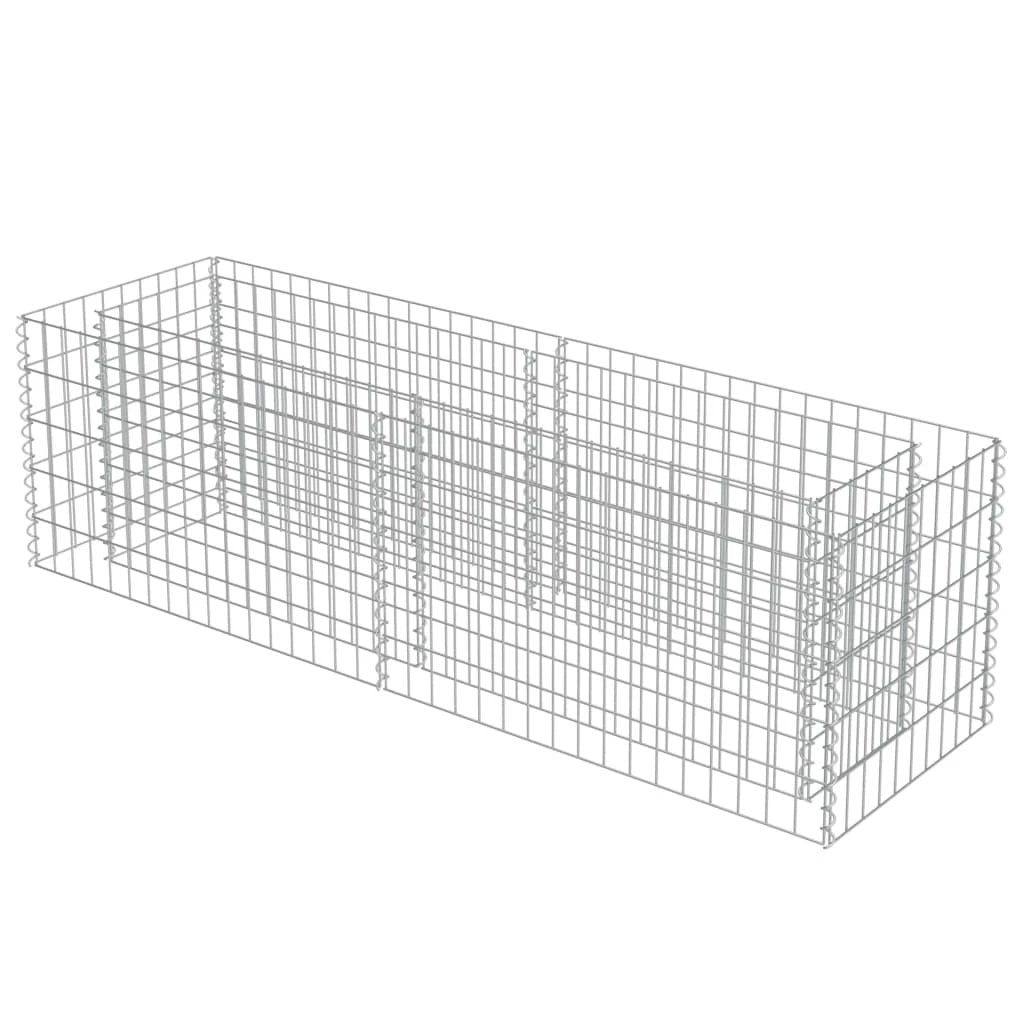 vidaXL Gabion Raised Bed Galvanised Steel 450x90x100 cm by vidaXL