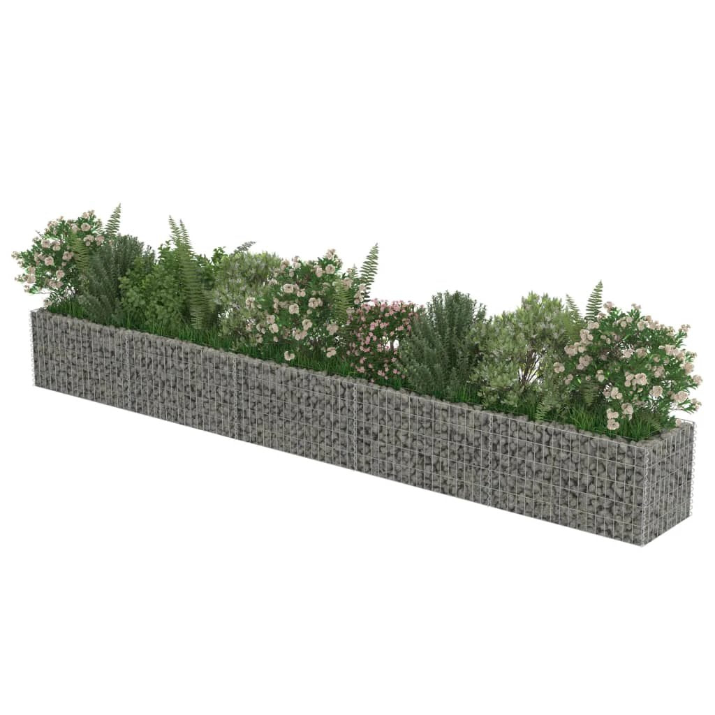 vidaXL Gabion Raised Bed Galvanised Steel 450x90x100 cm by vidaXL