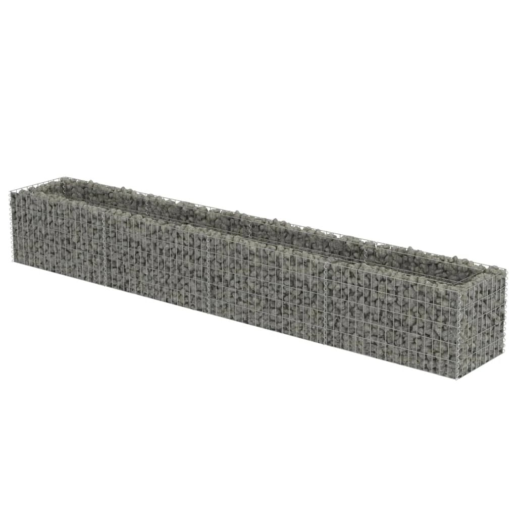 vidaXL vidaXL Gabion Raised Bed Galvanised Steel 450x90x100 cm - Raised Beds