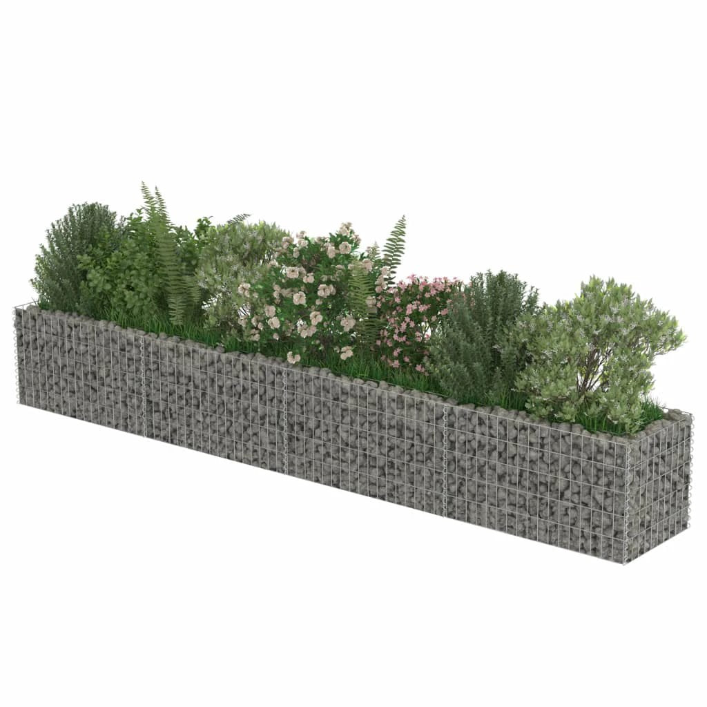 vidaXL vidaXL Gabion Raised Bed Galvanised Steel 450x90x100 cm - Raised Beds