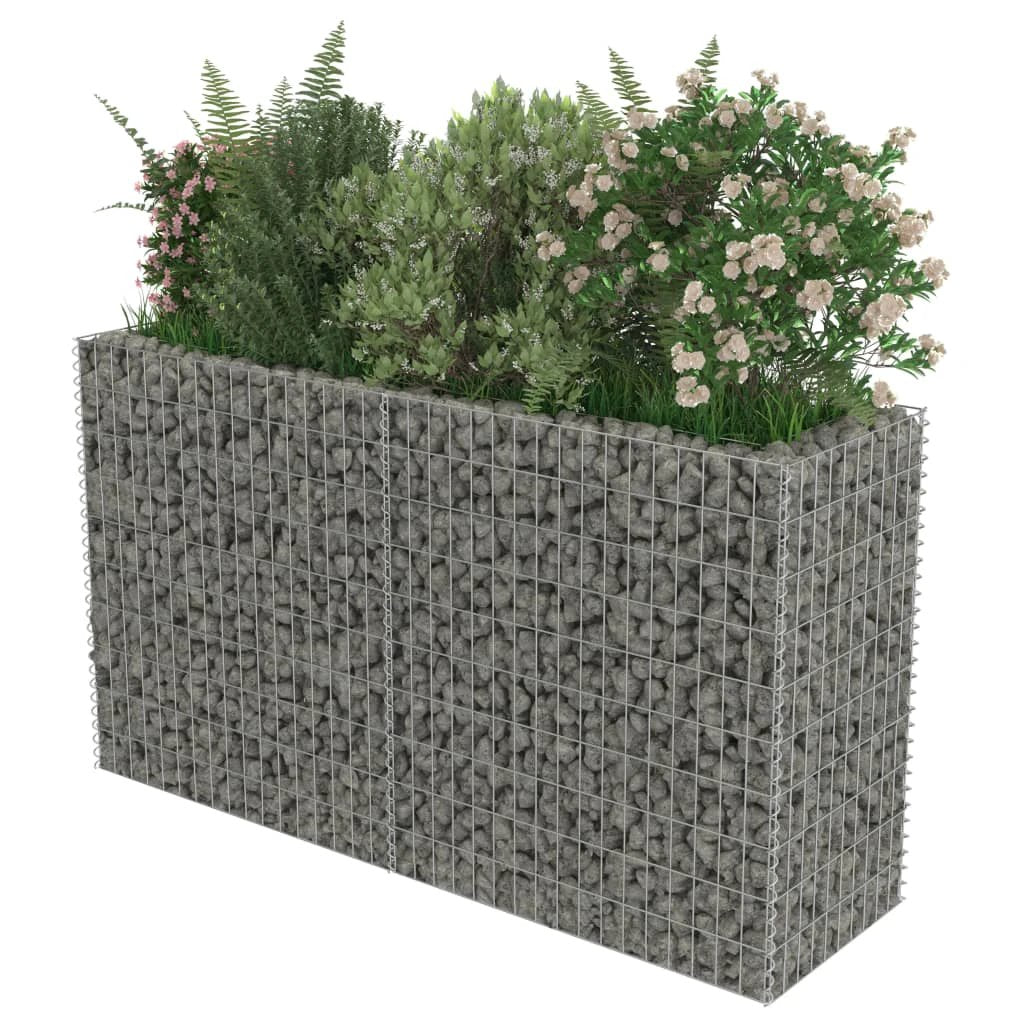 vidaXL Gabion Raised Bed Galvanised Steel 450x90x100 cm by vidaXL
