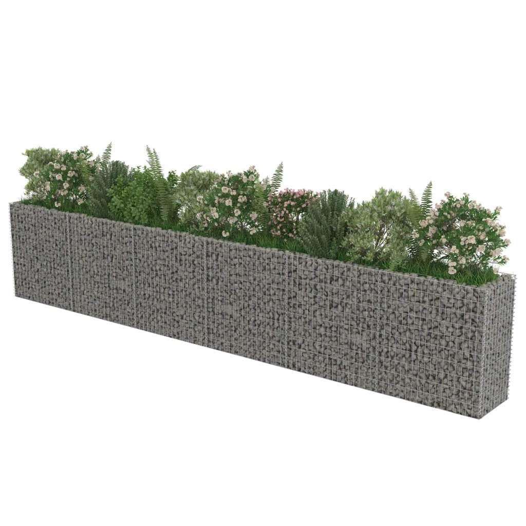 vidaXL vidaXL Gabion Raised Bed Galvanised Steel 450x90x100 cm - Raised Beds