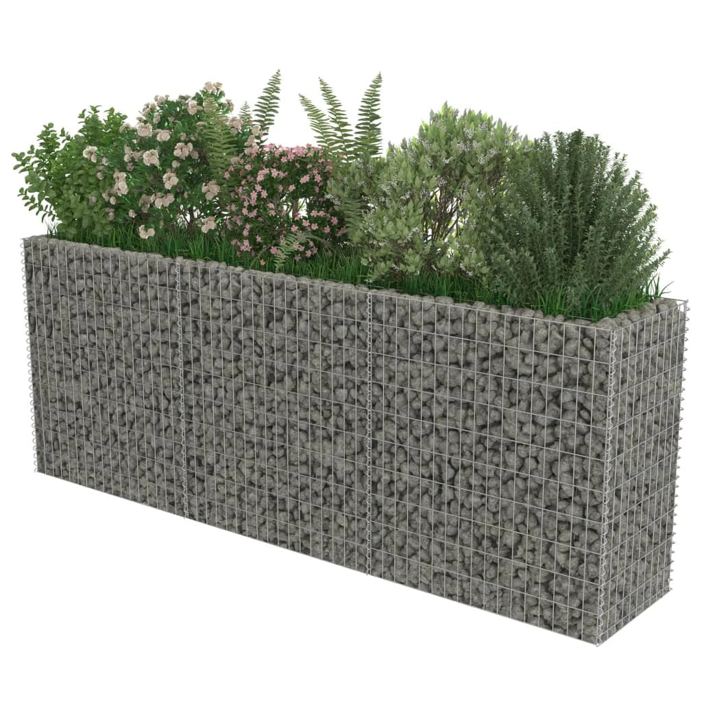 vidaXL vidaXL Gabion Raised Bed Galvanised Steel 450x90x100 cm - Raised Beds