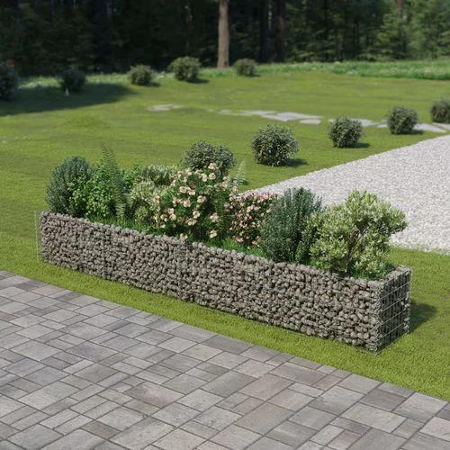 vidaXL Gabion Raised Bed Galvanised Steel 450x90x100 cm by vidaXL