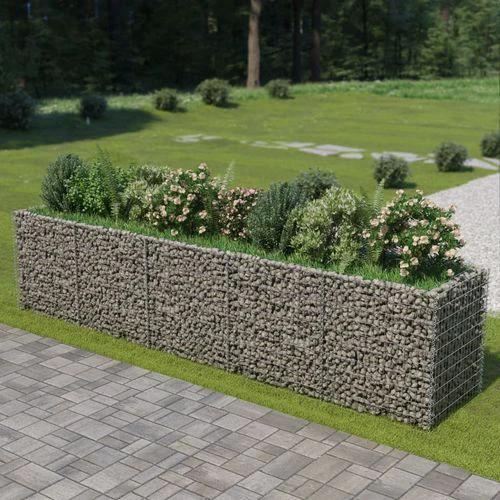 vidaXL vidaXL Gabion Raised Bed Galvanised Steel 450x90x100 cm - Raised Beds
