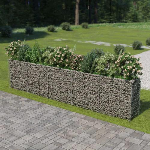 vidaXL Gabion Raised Bed Galvanised Steel 450x90x100 cm by vidaXL