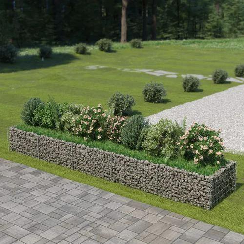 vidaXL Gabion Raised Bed Galvanised Steel 450x90x100 cm by vidaXL