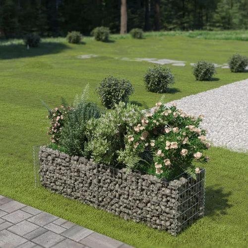 vidaXL Gabion Raised Bed Galvanised Steel 450x90x100 cm by vidaXL