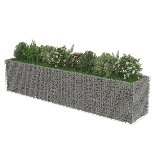 vidaXL vidaXL Gabion Raised Bed Galvanised Steel 450x90x100 cm - Raised Beds