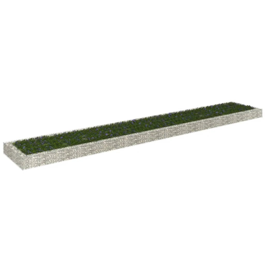 vidaXL vidaXL Gabion Raised Bed Galvanised Steel 100x100x20 cm - Raised Beds