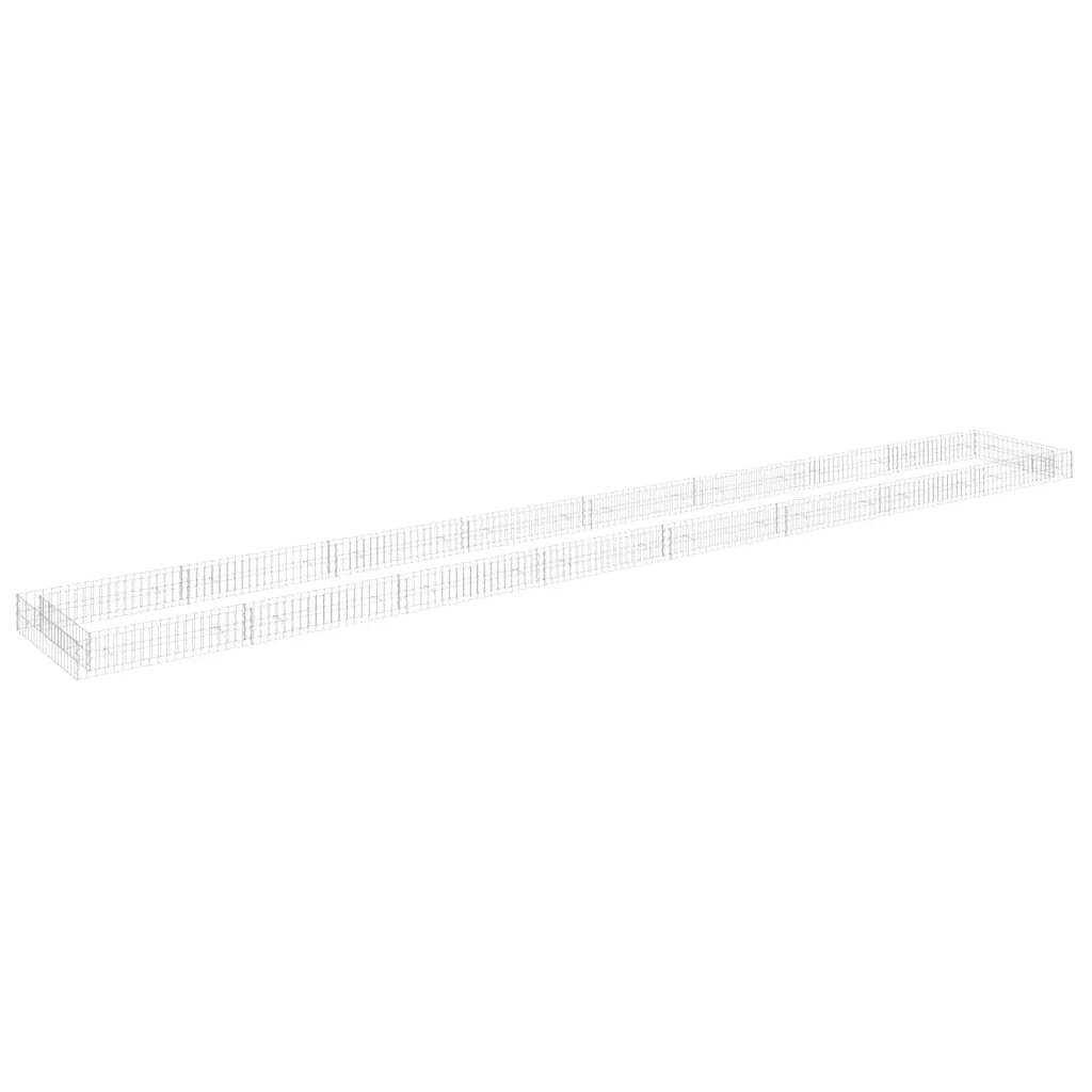 vidaXL vidaXL Gabion Raised Bed Galvanised Steel 100x100x20 cm - Raised Beds