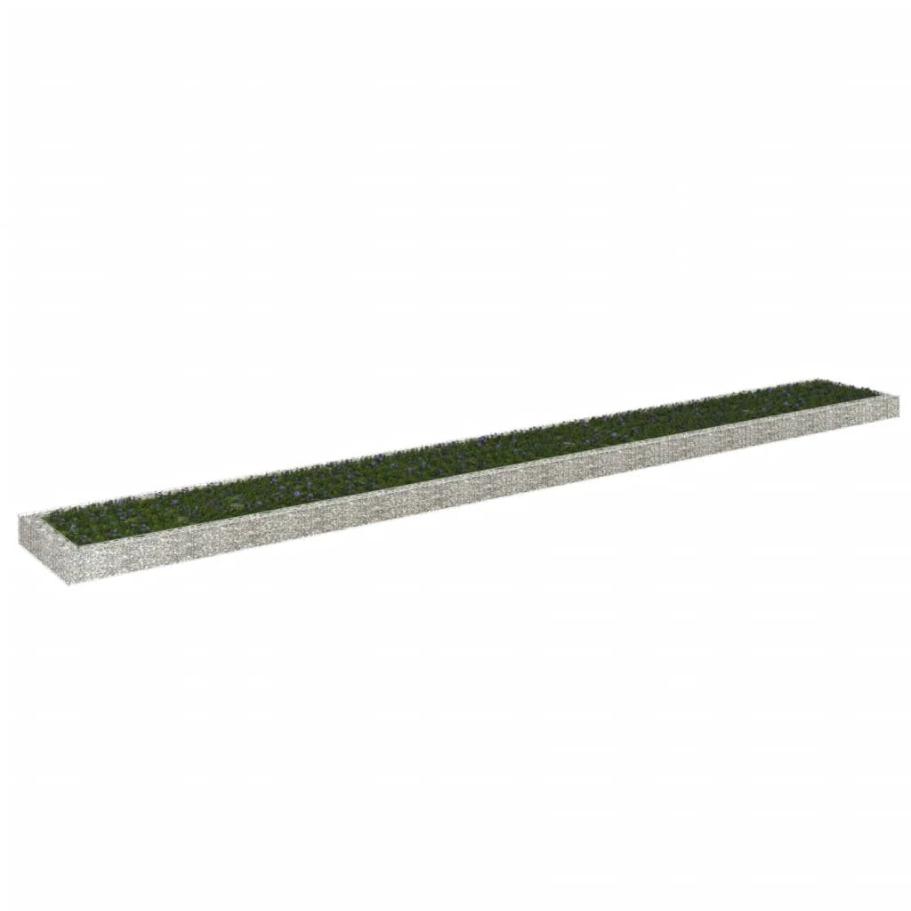 vidaXL vidaXL Gabion Raised Bed Galvanised Steel 100x100x20 cm - Raised Beds