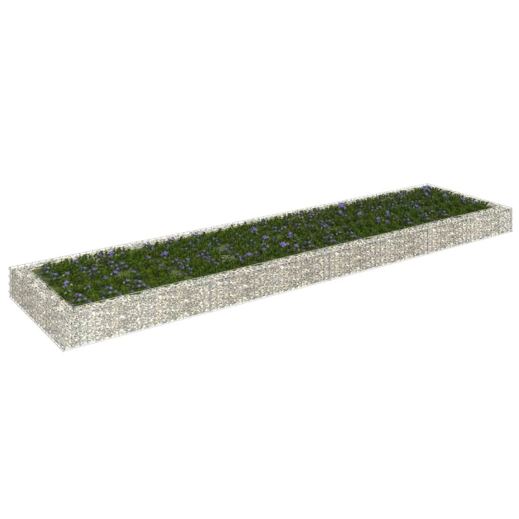 vidaXL Gabion Raised Bed Galvanised Steel 100x100x20 cm by vidaXL