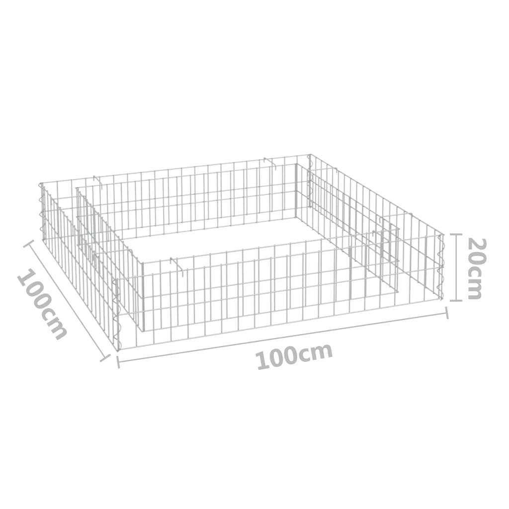 vidaXL Gabion Raised Bed Galvanised Steel 100x100x20 cm by vidaXL
