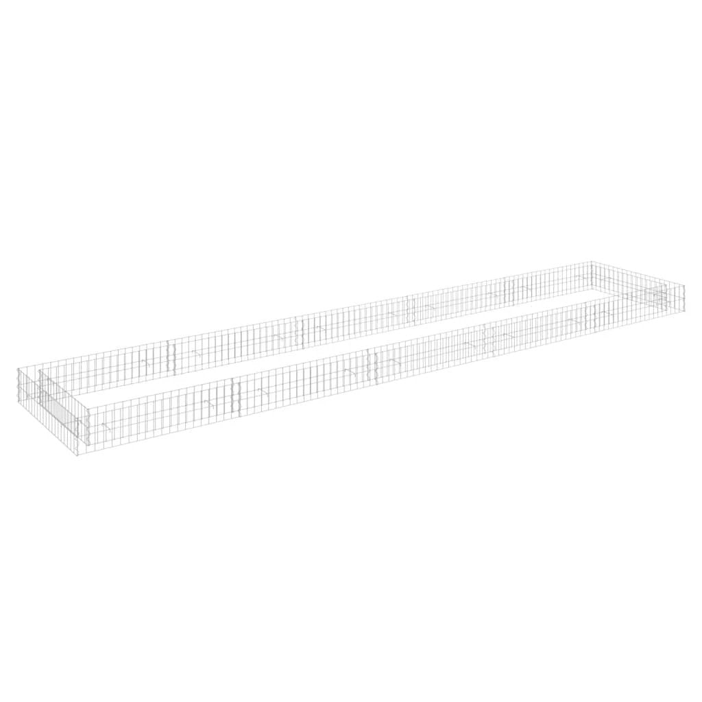 vidaXL vidaXL Gabion Raised Bed Galvanised Steel 100x100x20 cm - Raised Beds