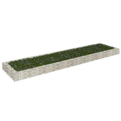 vidaXL vidaXL Gabion Raised Bed Galvanised Steel 100x100x20 cm - Raised Beds