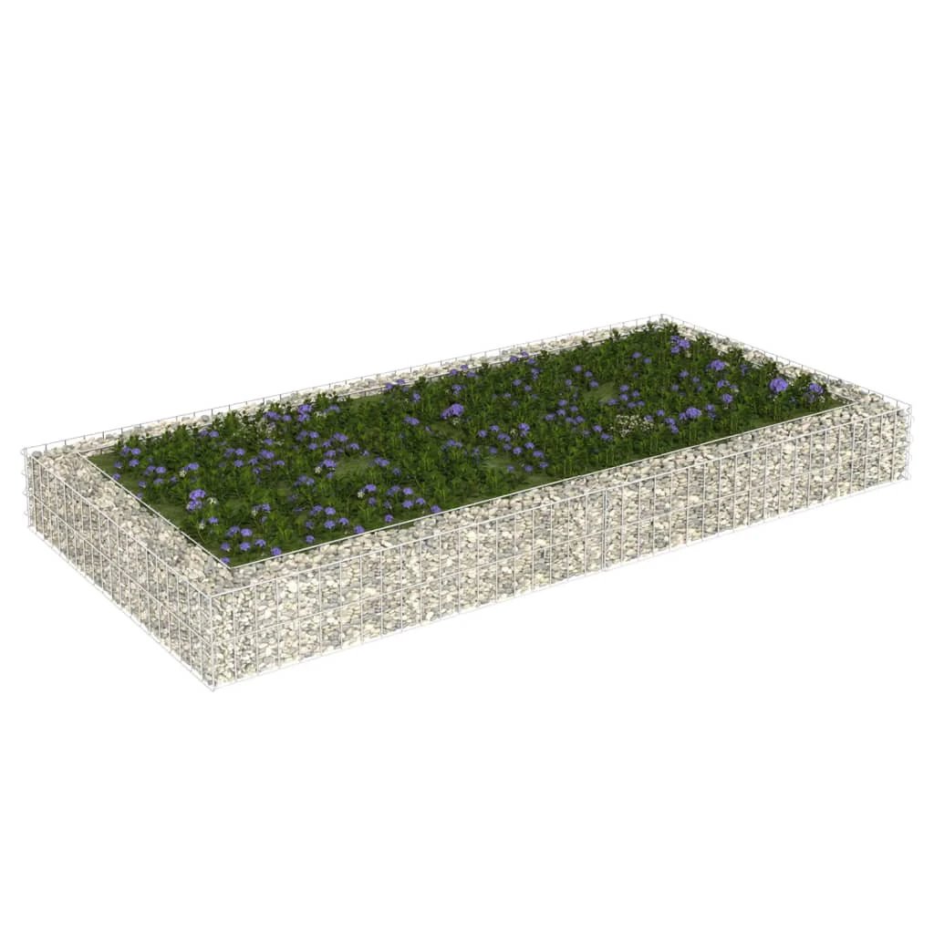 vidaXL vidaXL Gabion Raised Bed Galvanised Steel 100x100x20 cm - Raised Beds