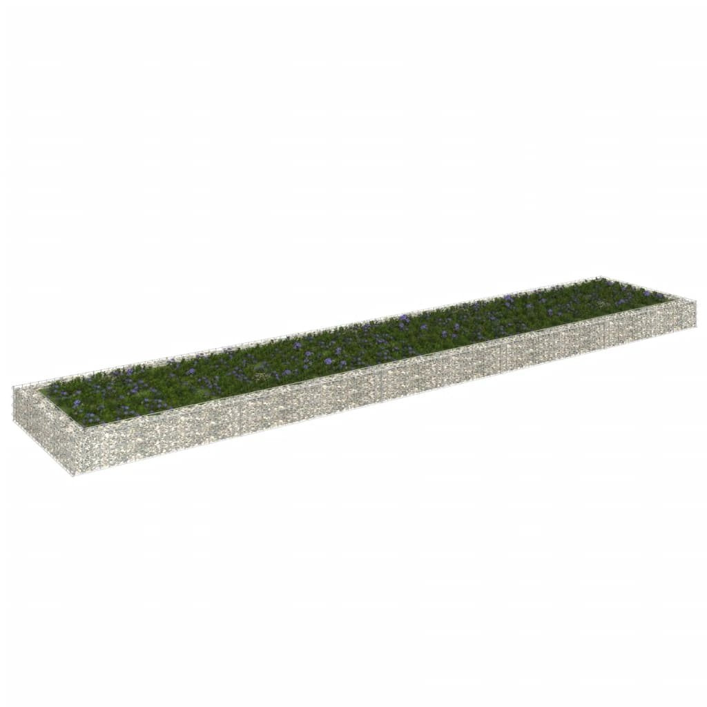 vidaXL vidaXL Gabion Raised Bed Galvanised Steel 100x100x20 cm - Raised Beds