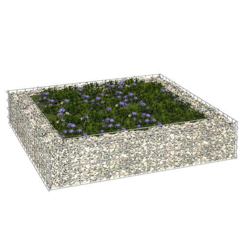vidaXL vidaXL Gabion Raised Bed Galvanised Steel 100x100x20 cm - Raised Beds