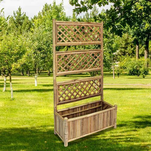 vidaXL Garden Raised Bed with Trellis Bamboo 40 cm by vidaXL