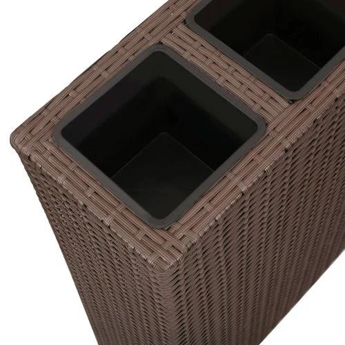 vidaXL Garden Raised Bed with 4 Pots Poly Rattan Brown - Raised Beds