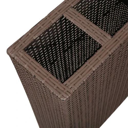 vidaXL Garden Raised Bed with 4 Pots Poly Rattan Brown - Raised Beds