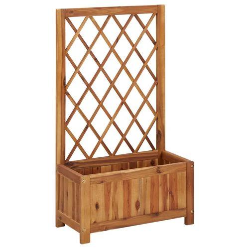 vidaXL Garden Raised Bed with Trellis Solid Acacia Wood - Raised Beds